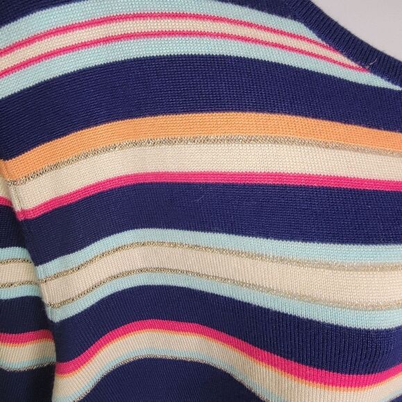 Chico's Multi-Colored Striped Button-Sleeve Pullover Sweater XXL - Picture 4 of 7